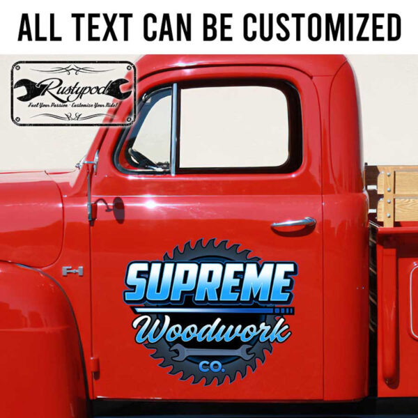 personalized woodworking timber lettering logging company sign sticker 13459 - Image 2
