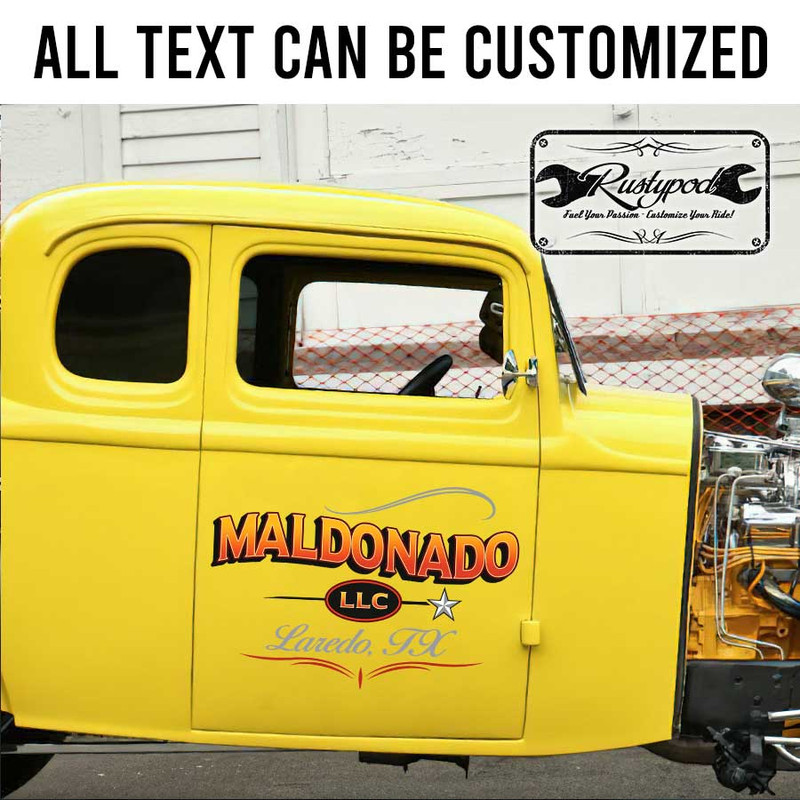 personalized pinstriping truck graphics sign writing company lettering sign sticker 13463
