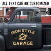 personalized gearhead and wrench lettering vintage sign writing hot rod lettering repair shop sign sticker 13464