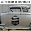 personalized performance garage gear head and wrench lettering old school lettering sticker 13467