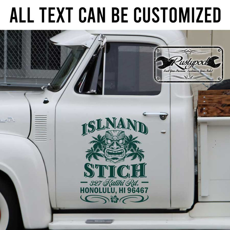 personalized tiki bar lettering surf shop lettering hot rod door sign rat rod lettering sticker 13468