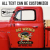 personalized rat wrench garage rat patrol unit lettering rat rod lettering hot rod door art sticker 13469