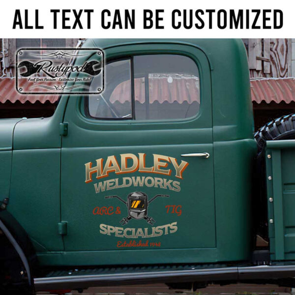 personalized welding company sign arc and tig welding ironwork lettering sticker 13470 - Image 2