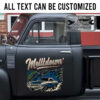 personalized pinstriping hot rod lettering old school lettering kustom kulture shop truck door art sticker 13471