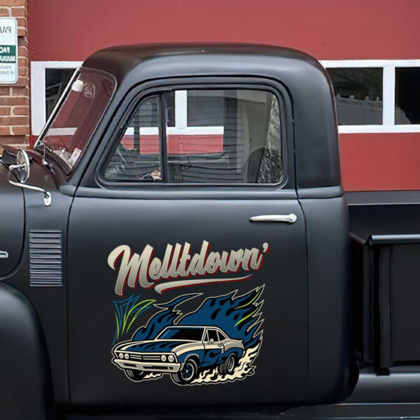 personalized pinstriping hot rod lettering old school lettering kustom kulture shop truck door art sticker 13471 - Image 3