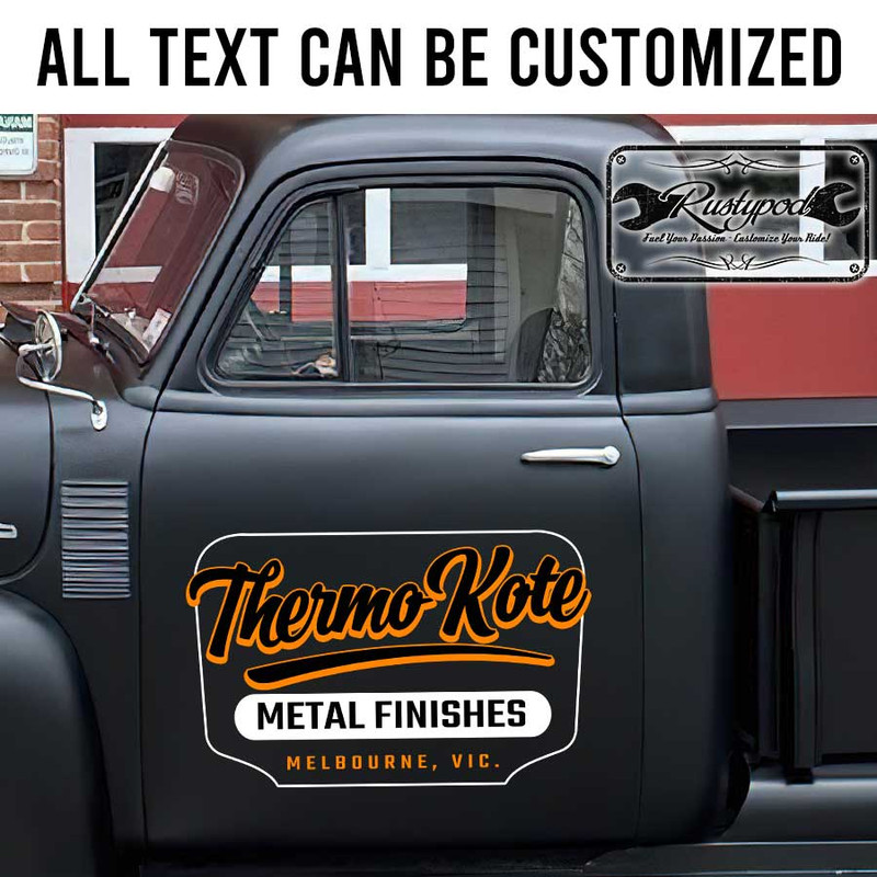 personalized hot rod lettering company door sign vehicle lettering farm sign sticker 13473