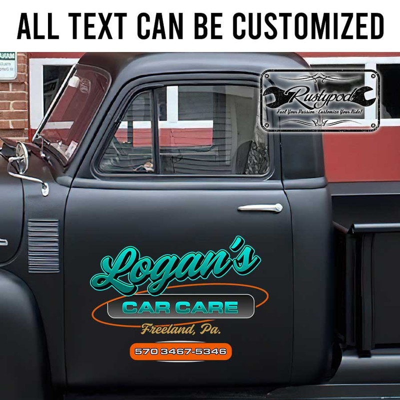 personalized garage car care lettering garage door sign company door sign sticker 13475