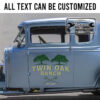 personalized twin oak ranch sign farm lettering sticker 13476