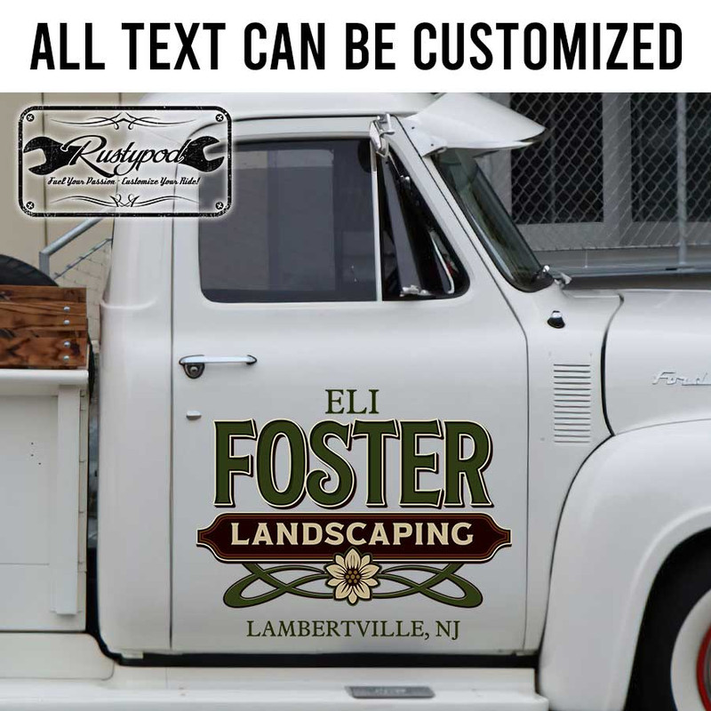 personalized landscaping company sign tree service door sign door art lettering sticker 13479