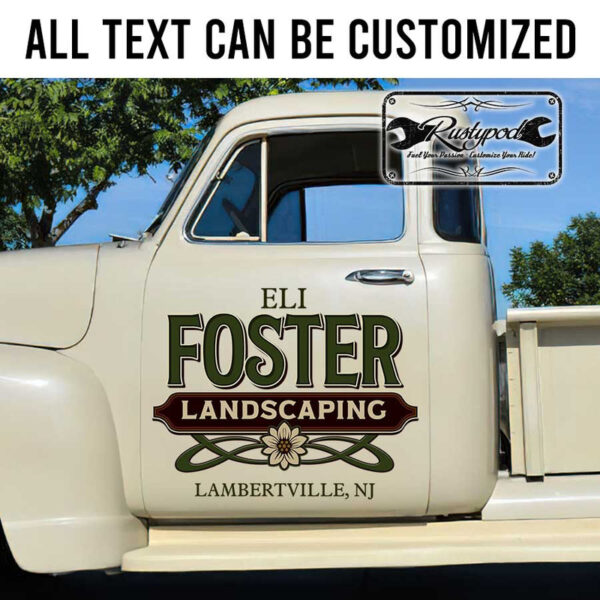 personalized landscaping company sign tree service door sign door art lettering sticker 13479 - Image 2