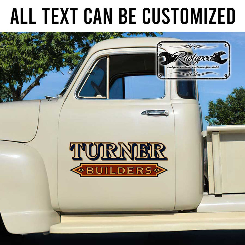 personalized builder company construction lettering sticker 13480