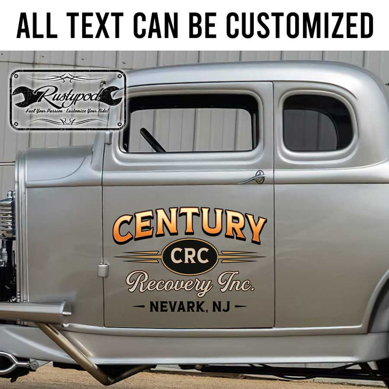personalized recovery service garage towing truck company sign company sign sticker 13481