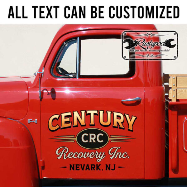 personalized recovery service garage towing truck company sign company sign sticker 13481 - Image 2