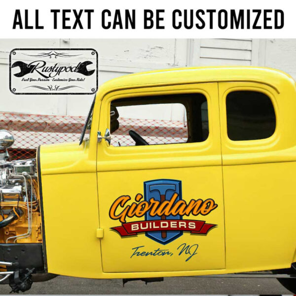 personalized builder company construction lettering sticker 13483 - Image 2