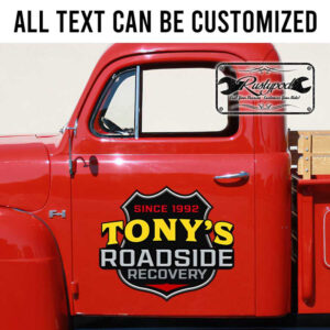 personalized roadside recovery company sign sticker 13488