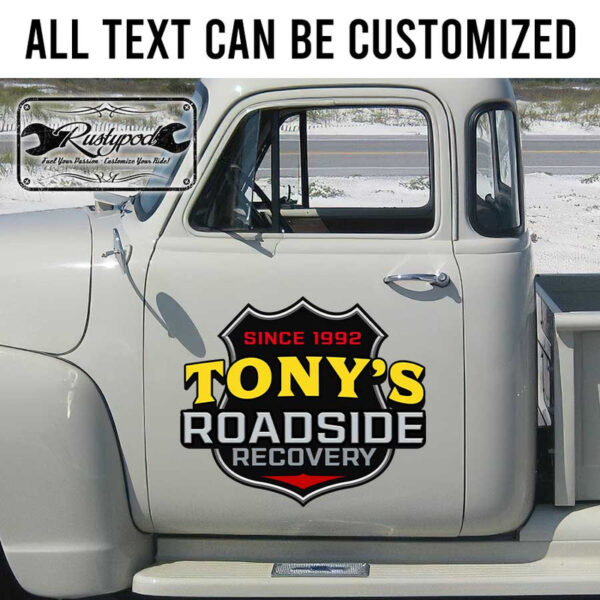 personalized roadside recovery company sign sticker 13488 - Image 2