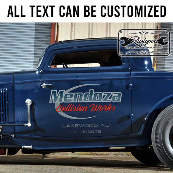 personalized collision repair and custom coats garage lettering vehicle lettering sticker 13490 - Image 2