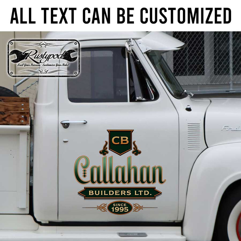personalized construction company sign builder company sign vehicle lettering sticker 13491