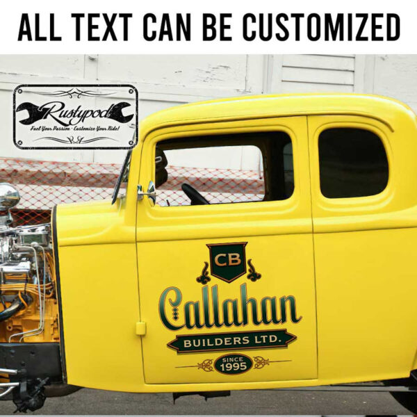 personalized construction company sign builder company sign vehicle lettering sticker 13491 - Image 2