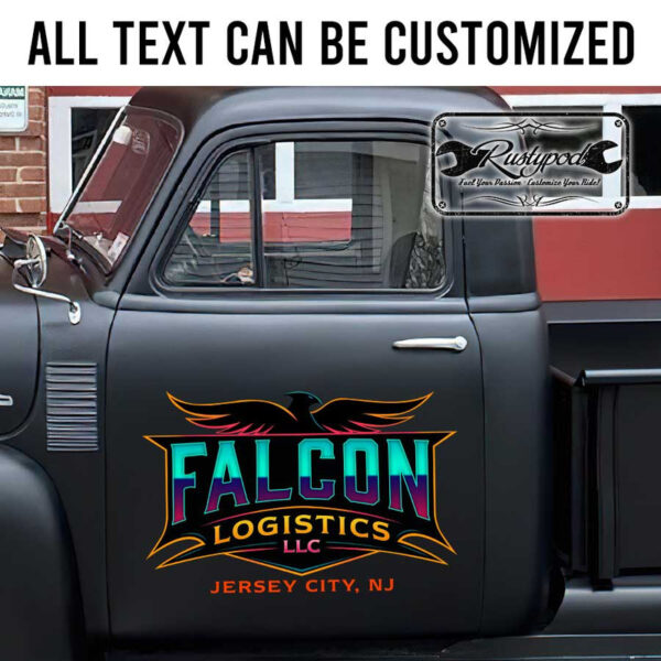 personalized falcon logistic company sign falcon trucking graphics sticker 13496