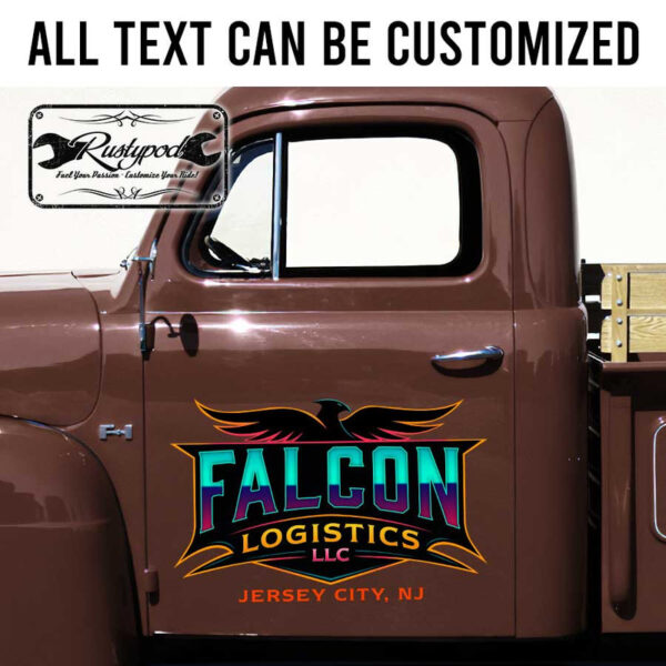 personalized falcon logistic company sign falcon trucking graphics sticker 13496 - Image 2