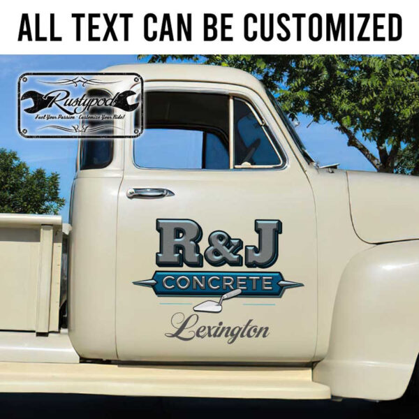 personalized construction company sign concrete company sign sticker 13497