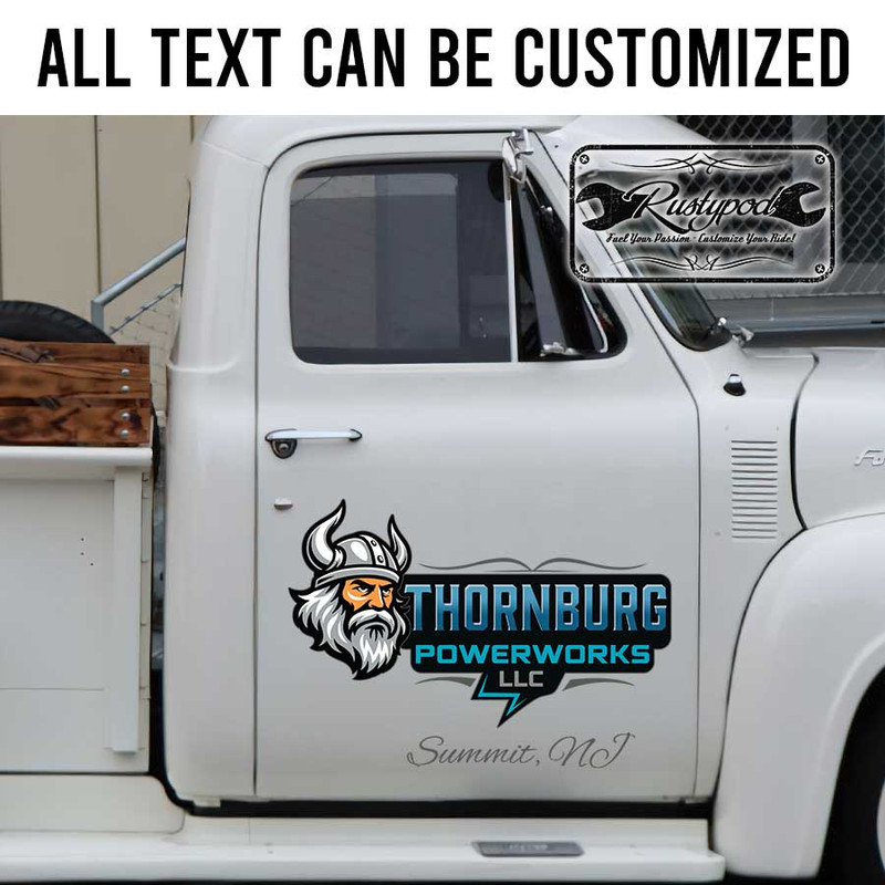 personalized viking electric company sign power work company sign vehicle lettering sticker 13498