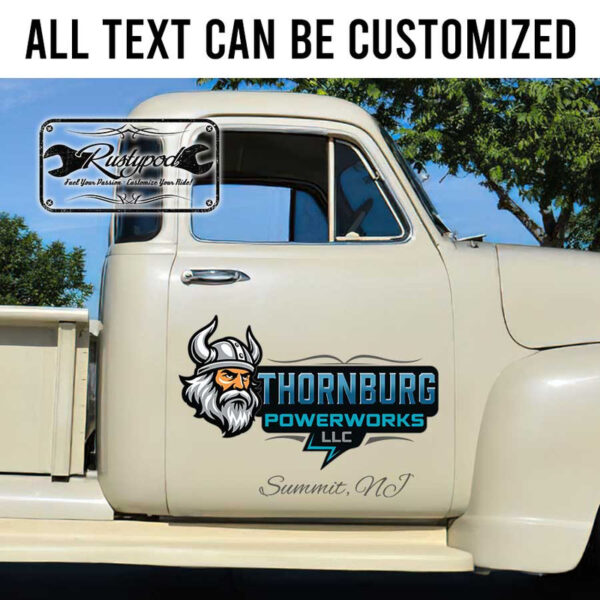 personalized viking electric company sign power work company sign vehicle lettering sticker 13498 - Image 2