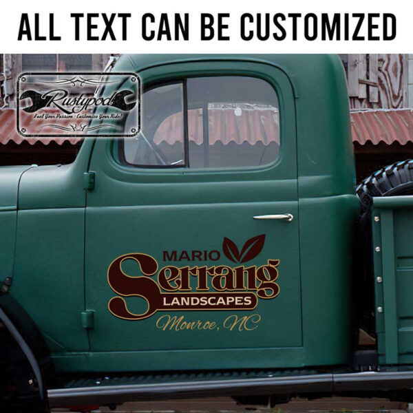 personalized landscaping company sign tree service door sign door art lettering sticker 13499 - Image 2