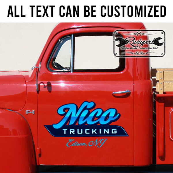 personalized trucking company sign trailer decal transport company sign sticker 13500 - Image 2