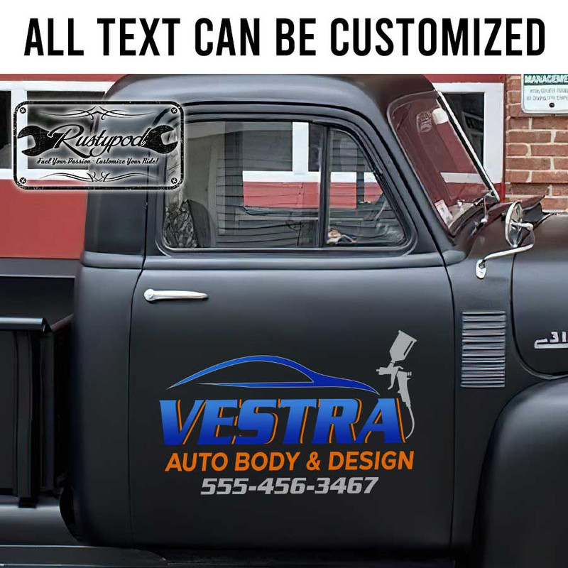 personalized auto body sign car painting service garage sticker 13503