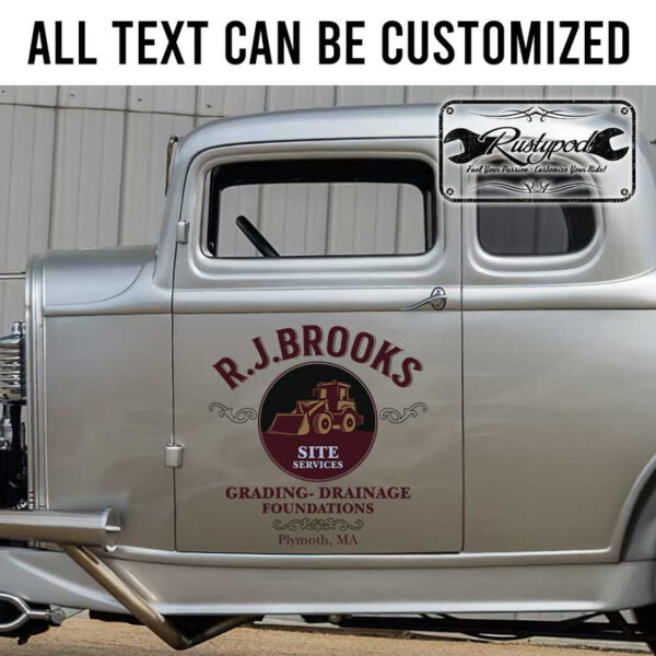 personalized construction company sign site services company lettering sticker 13505 - Image 2
