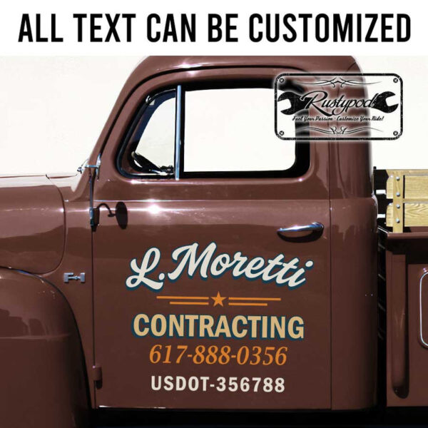personalized contracting company sign company lettering vehicle lettering sticker 13506 - Image 2