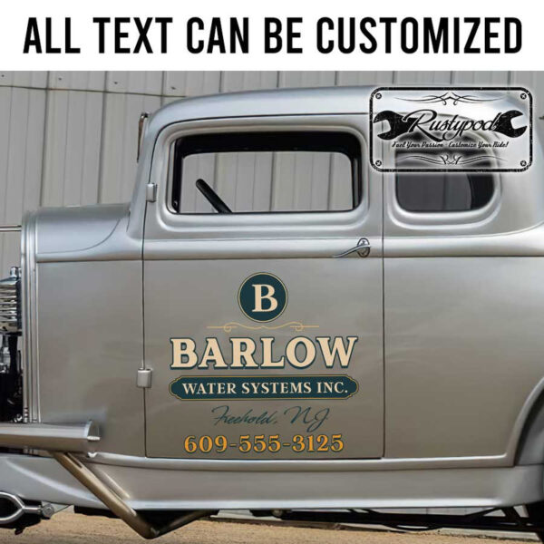 personalized truck graphics company sign farm sign us dot lettering water company sign sticker 13507 - Image 2