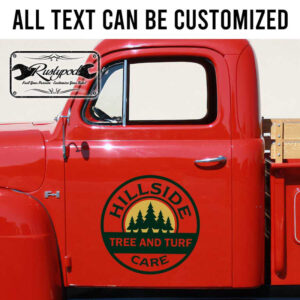 personalized tree and turf care service company lettering farm sign landscape company sign sticker 13508