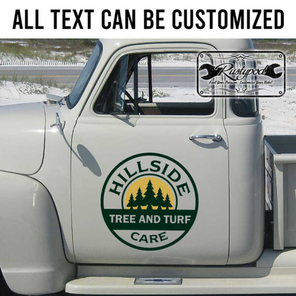 personalized tree and turf care service company lettering farm sign landscape company sign sticker 13508 - Image 2