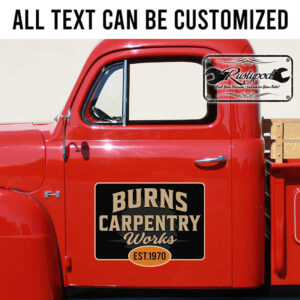personalized carpentry work lettering woodworking sign old school lettering kustom kulture sticker 13509
