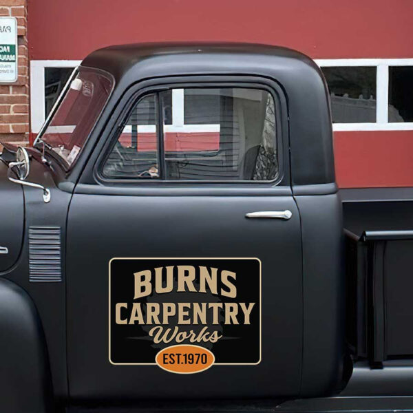 personalized carpentry work lettering woodworking sign old school lettering kustom kulture sticker 13509 - Image 3