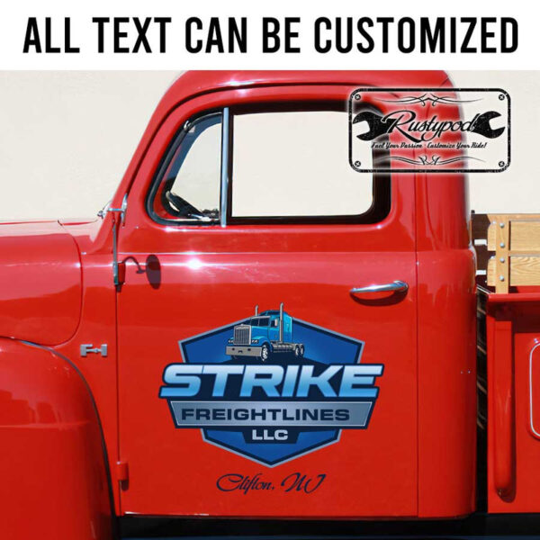 personalized freightlines company sign truck graphics company sign transport company sign sticker 13510 - Image 2