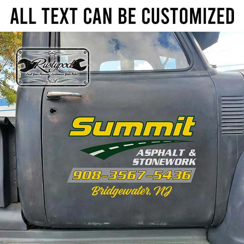 personalized asphalt and stonework company sign truck graphics vehicle lettering sticker 13511