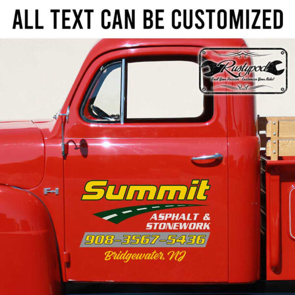 personalized asphalt and stonework company sign truck graphics vehicle lettering sticker 13511 - Image 2