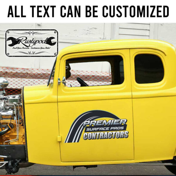 personalized contracting company sign company lettering vehicle lettering sticker 13512 - Image 2