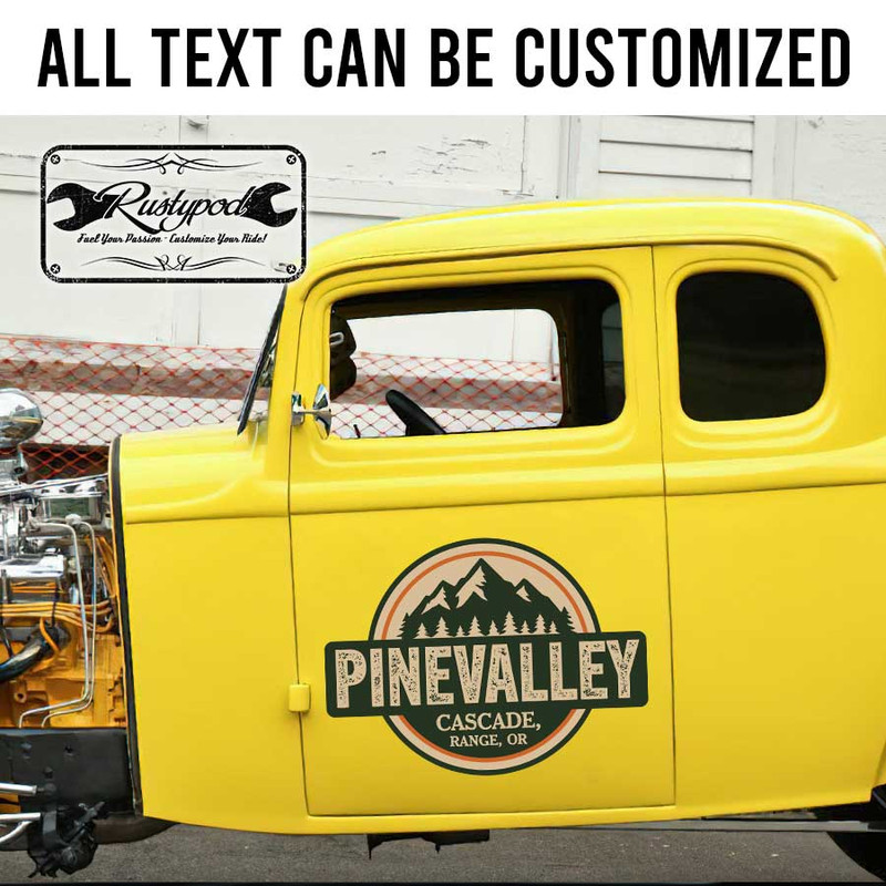 personalized pinevalley lettering sign adventure sign camping van lettering sticker 13515