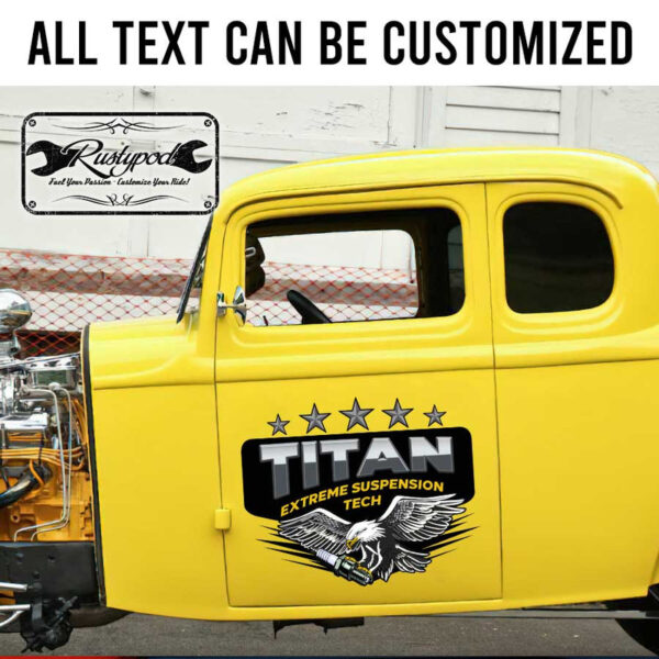 personalized garage lettering suspension and eagle lettering sticker 13517 - Image 2