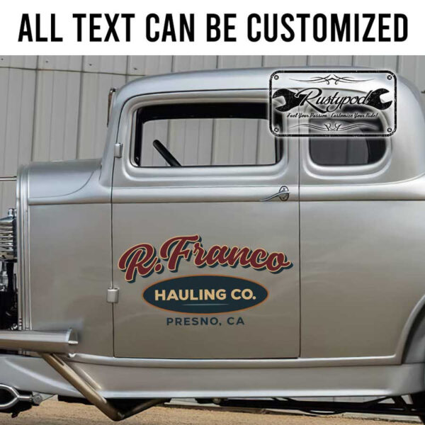 personalized hauling company truck graphics shop truck door art garage sign sticker 13520 - Image 2