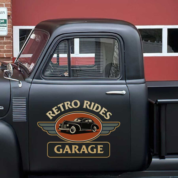 personalized retro sign garage lettering sign shop truck door art kustom kulture sticker 13522 - Image 3