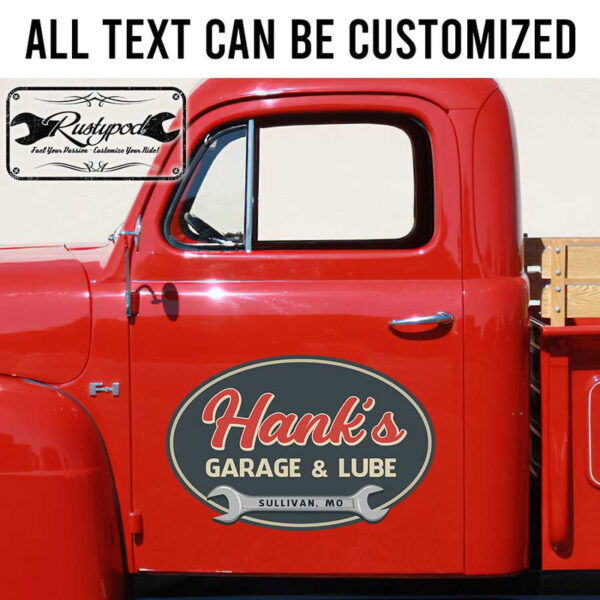 personalized wrench garage sign shop truck door art kustom kulture sticker 13524
