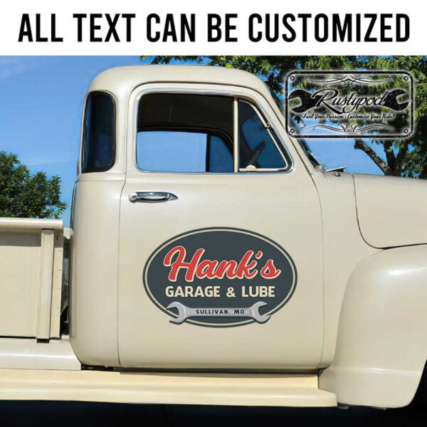 personalized wrench garage sign shop truck door art kustom kulture sticker 13524 - Image 2