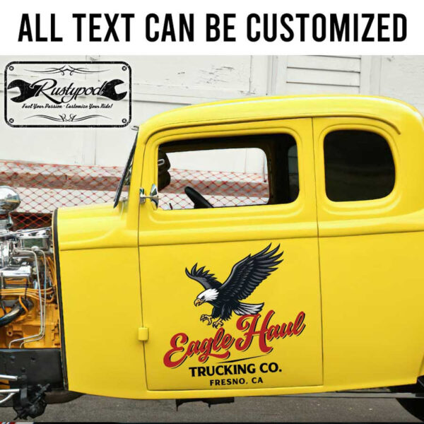 personalized eagle haul trucking company graphics commercial truck lettering sticker 13528 - Image 2