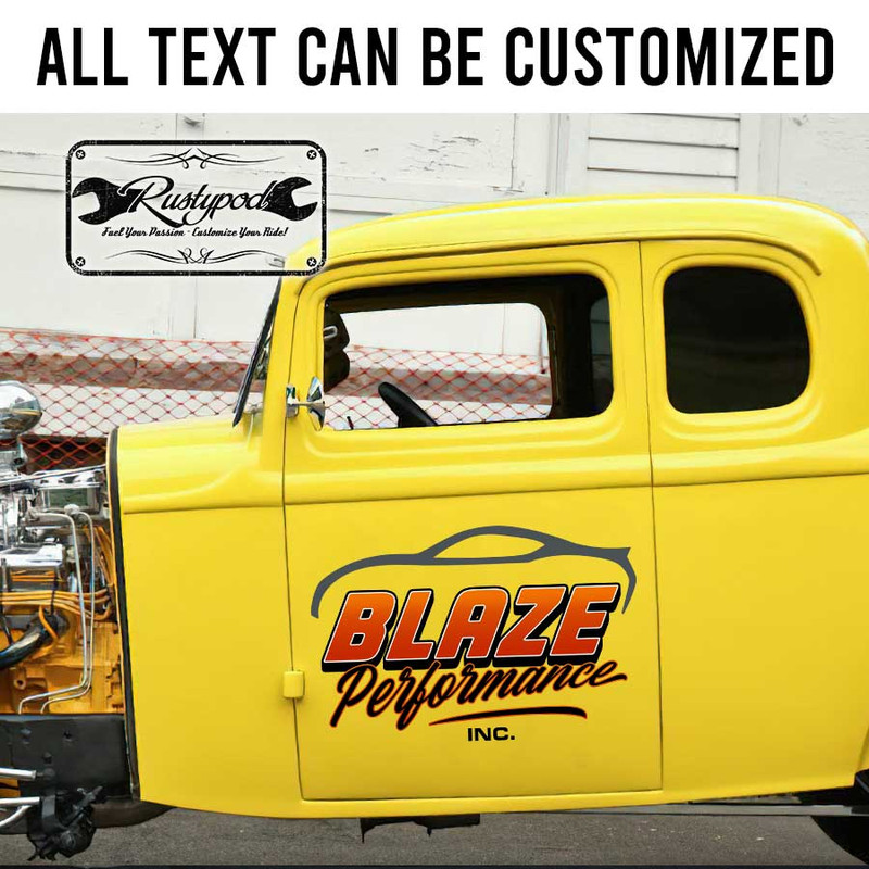 personalized performance garage lettering vehicle lettering car door sign sticker 13530